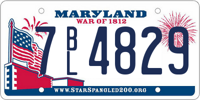 MD license plate 7BL4829