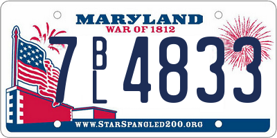 MD license plate 7BL4833