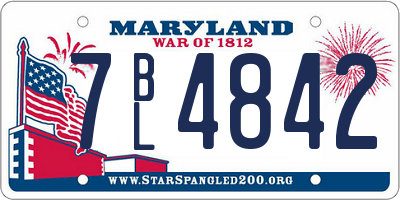 MD license plate 7BL4842
