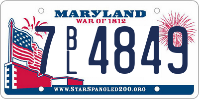 MD license plate 7BL4849