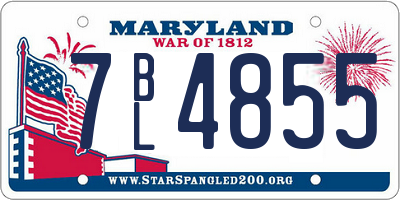 MD license plate 7BL4855
