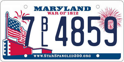 MD license plate 7BL4859