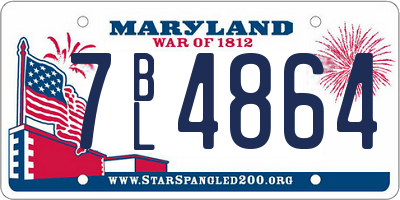 MD license plate 7BL4864