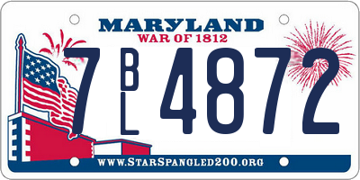 MD license plate 7BL4872