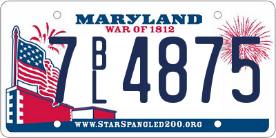 MD license plate 7BL4875