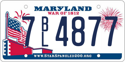 MD license plate 7BL4877
