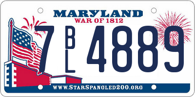 MD license plate 7BL4889