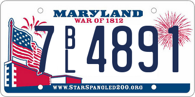MD license plate 7BL4891