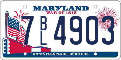 MD license plate 7BL4903