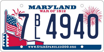 MD license plate 7BL4940