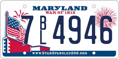 MD license plate 7BL4946