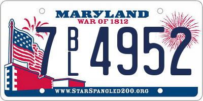 MD license plate 7BL4952
