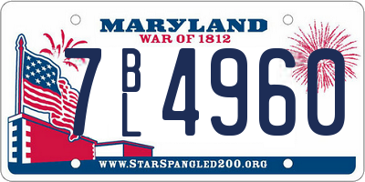 MD license plate 7BL4960