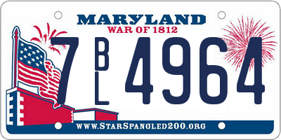 MD license plate 7BL4964