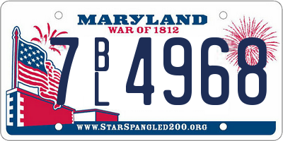 MD license plate 7BL4968