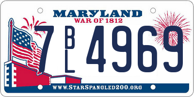 MD license plate 7BL4969