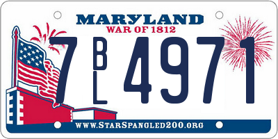 MD license plate 7BL4971