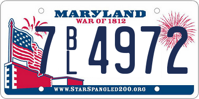 MD license plate 7BL4972