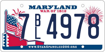 MD license plate 7BL4978