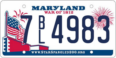 MD license plate 7BL4983