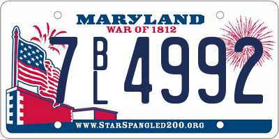 MD license plate 7BL4992