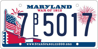 MD license plate 7BL5017