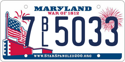 MD license plate 7BL5033