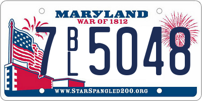MD license plate 7BL5048