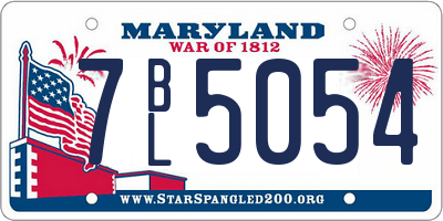 MD license plate 7BL5054