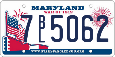 MD license plate 7BL5062