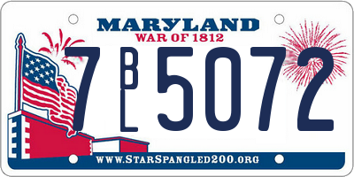 MD license plate 7BL5072