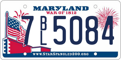 MD license plate 7BL5084