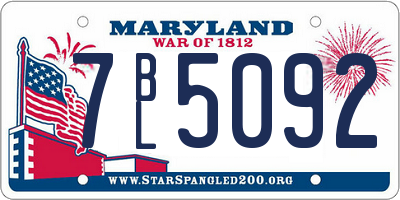 MD license plate 7BL5092