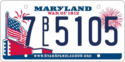 MD license plate 7BL5105