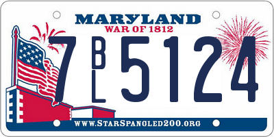 MD license plate 7BL5124
