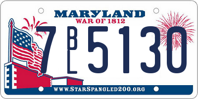 MD license plate 7BL5130