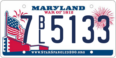 MD license plate 7BL5133
