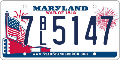 MD license plate 7BL5147