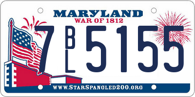 MD license plate 7BL5155