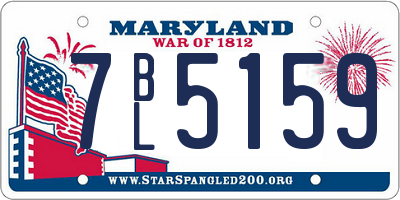 MD license plate 7BL5159