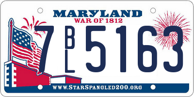 MD license plate 7BL5163