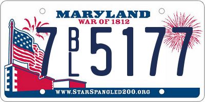 MD license plate 7BL5177
