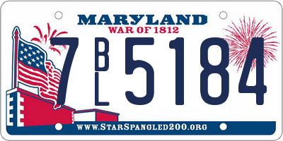 MD license plate 7BL5184