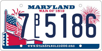 MD license plate 7BL5186