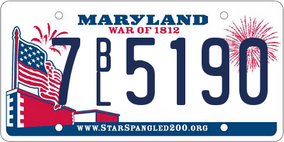 MD license plate 7BL5190