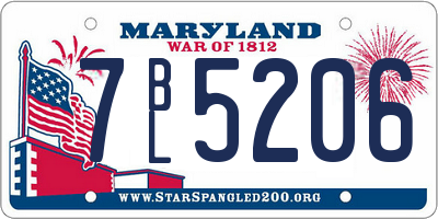 MD license plate 7BL5206