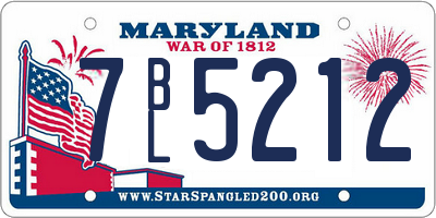 MD license plate 7BL5212