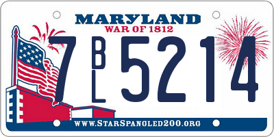MD license plate 7BL5214