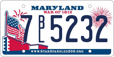 MD license plate 7BL5232