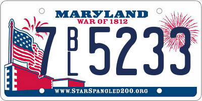 MD license plate 7BL5233